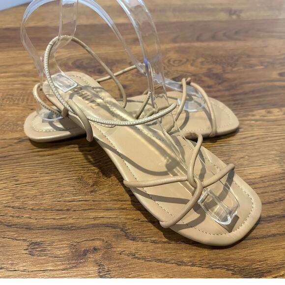SCHUTZ Women's Aimi Leather Strappy Sandals Beige Size 6.5B NWT Minimalist Chic - Picture 2 of 11